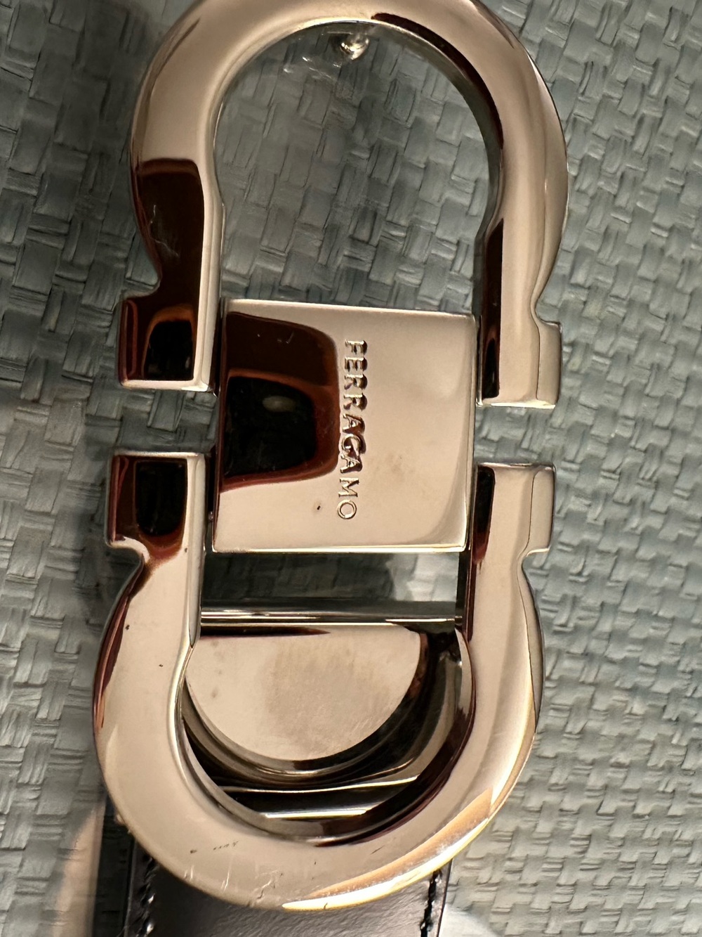 Salvatore Ferragamo Men's or women’s reversible Silver Logo Hardware Belt Buckl